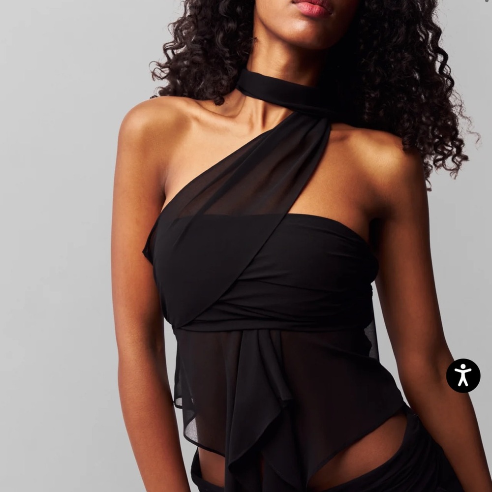 NWT Danielle Guizio Chiffon Wrap Top